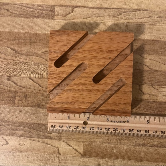 Hand Painted Art Tile Coasters Glazed Trivet With Wood Holder - Picture 8 of 8